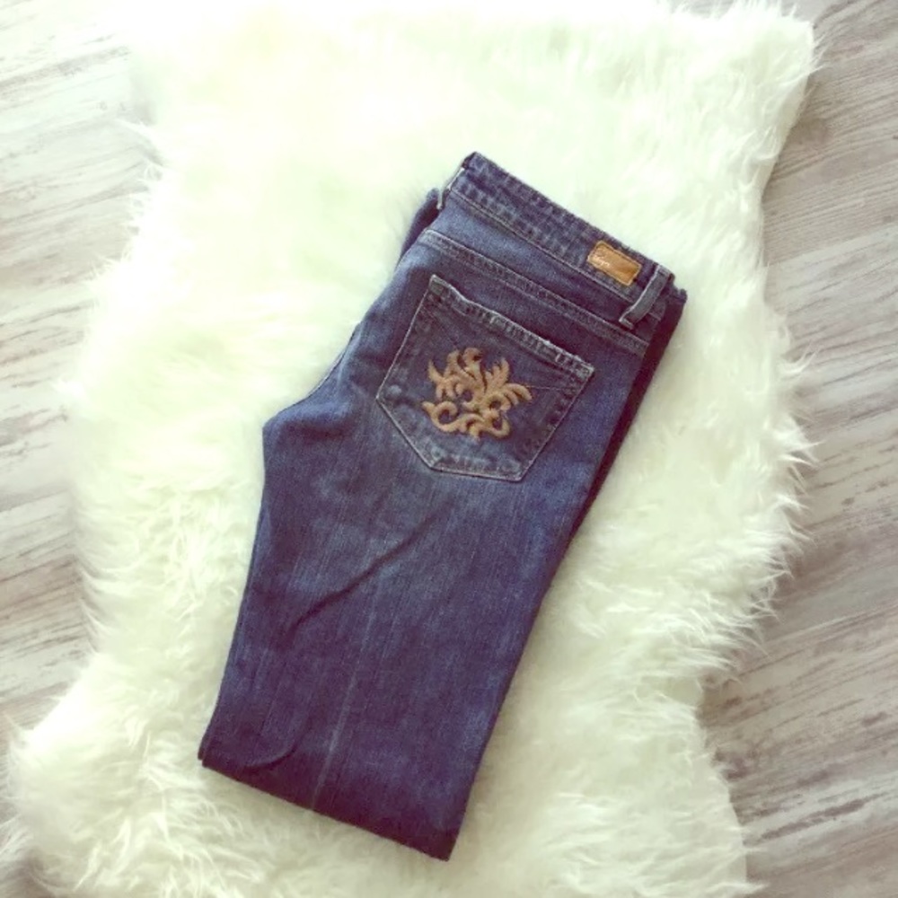 Paige Denim Laurel Canyon Distressed Bootcut Jeans